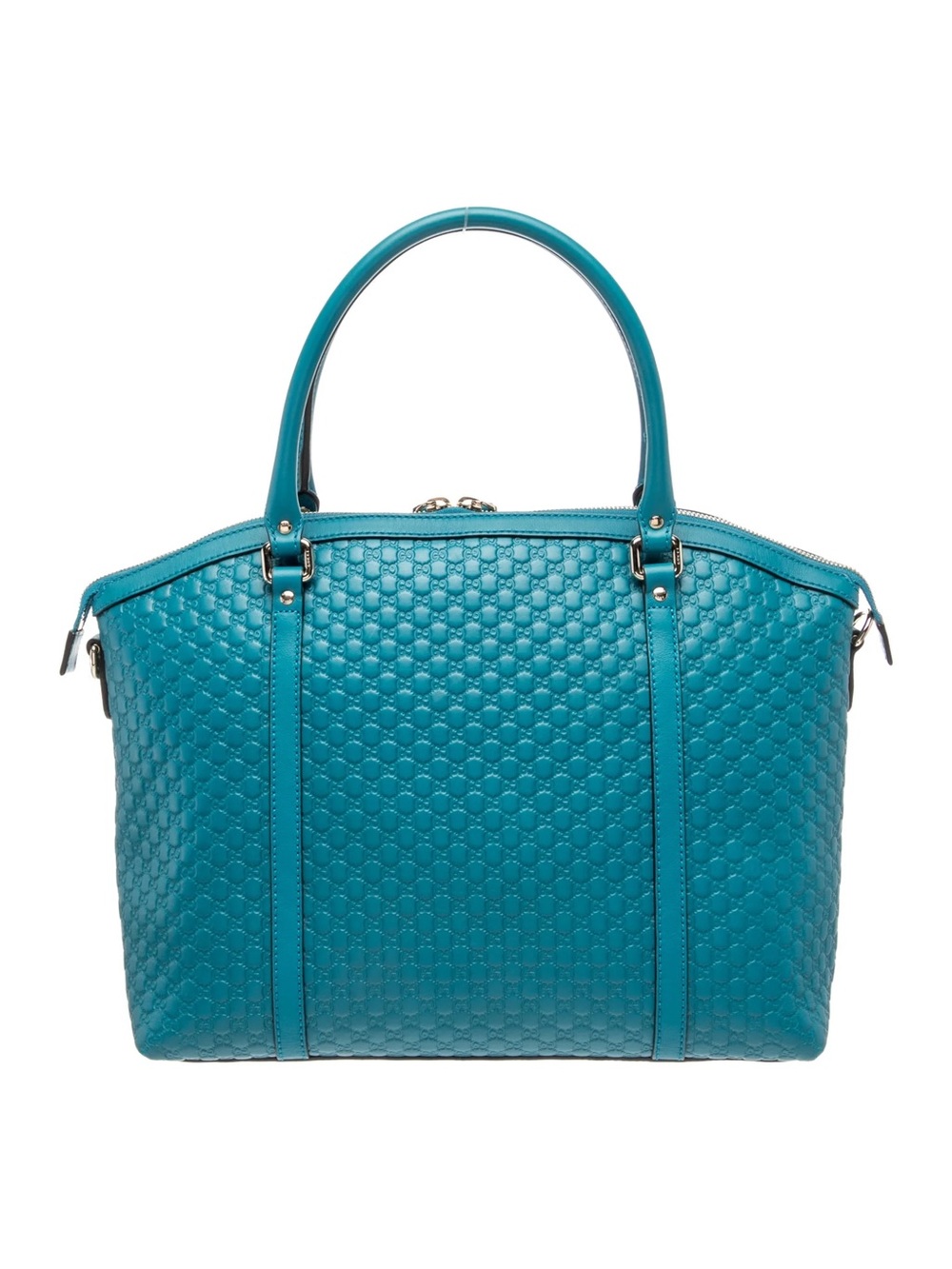 Gucci Turquoise Embossed Leather Tote - Picture 5 of 6